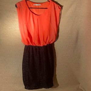 Women’s size small mini dress Maurice’s pink top black bottom